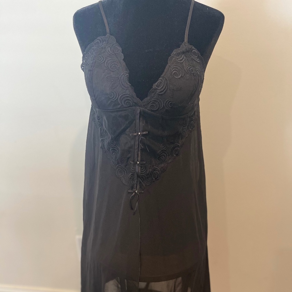 Lace Black Camisole knee high Sexy
